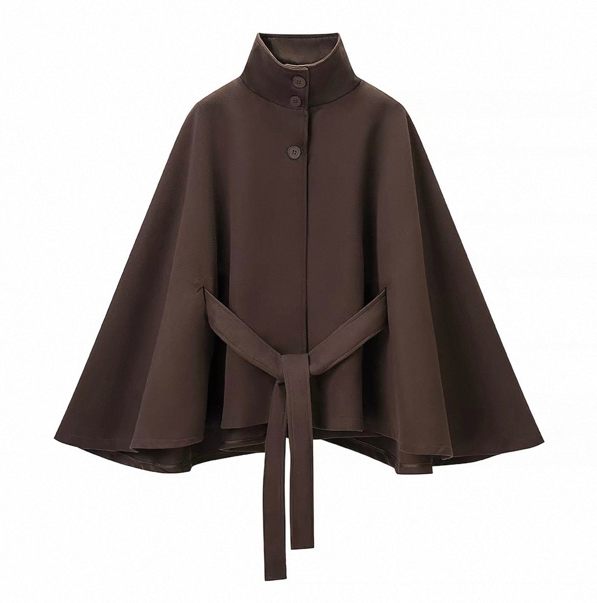 BELTED CAPE JACKET