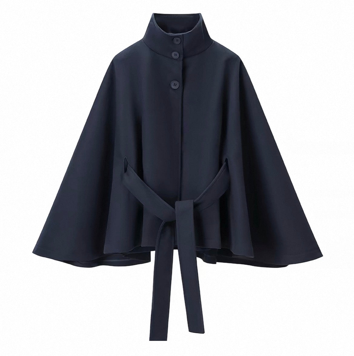 BELTED CAPE JACKET
