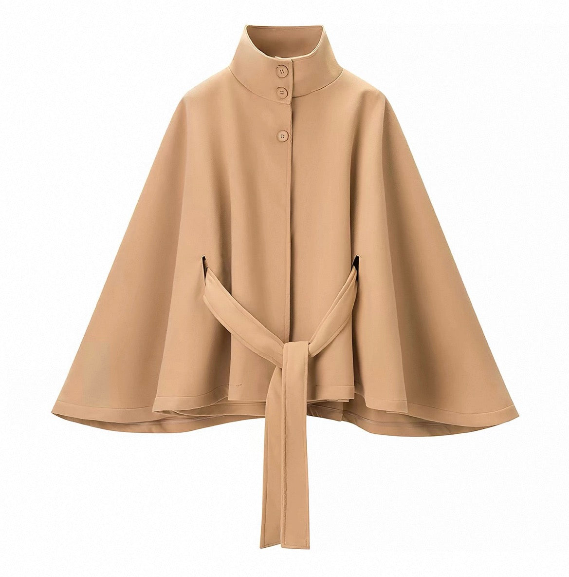 BELTED CAPE JACKET